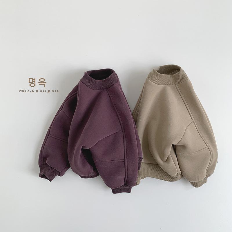Vintage Versatile Thick Fleece Warm Pullover Sweatshirt For Toddler Boys And Girls