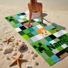 Custom Name Ultra-Soft Beach Towel with Minecraft Theme,Ideal for Pool - Camping, Diving - Perfect Travel Essential, Vibrant Beach Towel.