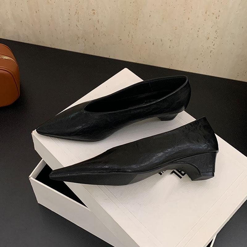 Fashion Pointed Toe Footwear Slip On Pumps Women Heeled Shoes Casual Female Fashion Shallow Ladies Low Heel Shoes 2025 New