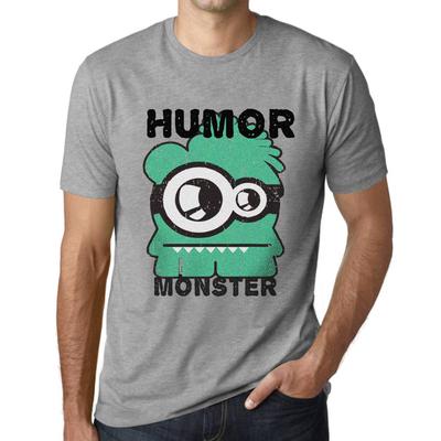 Men’s Vintage Tee Shirt Graphic T Shirt Humor Monster Grey Marl