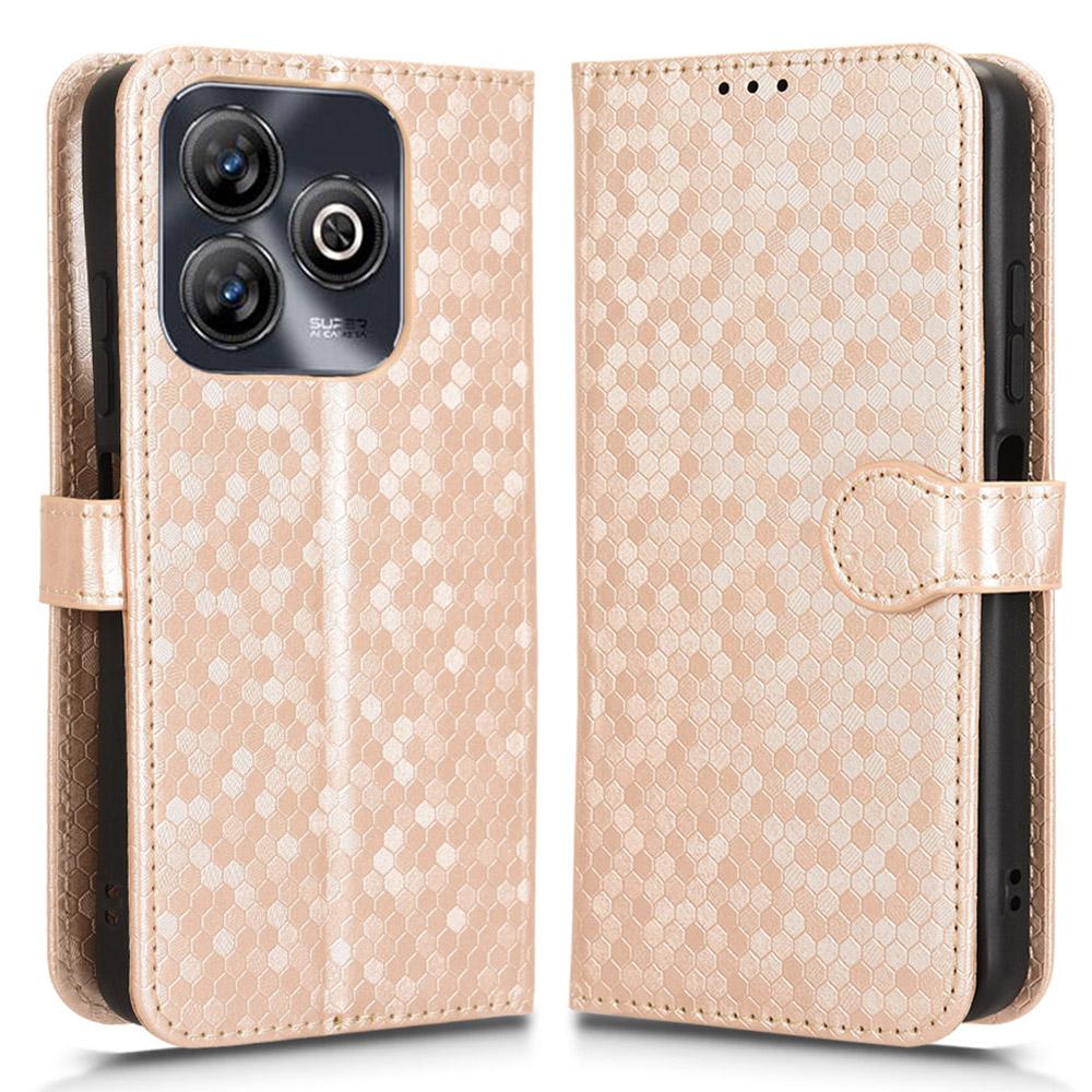 For ZTE Blade A75 4G Wallet Case Dot Pattern Imprint PU Leather Phone Cover