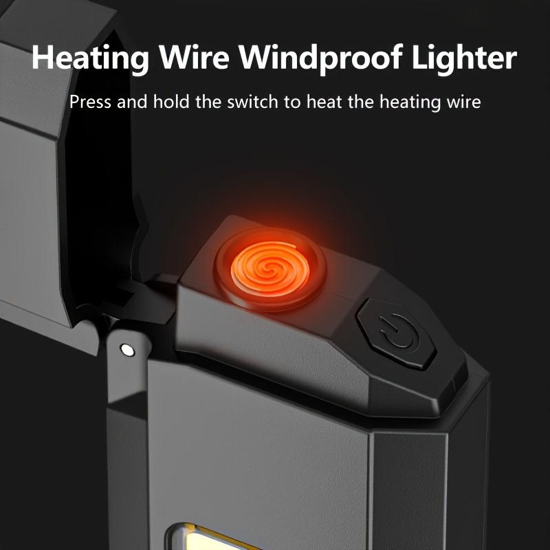 Torcia e accendino ricaricabili 2-in-1 con funzionamento a un clic adatti per campeggio, sopravvivenza, trasporto quotidiano, attrezzatura da campeggio, equipaggiamento