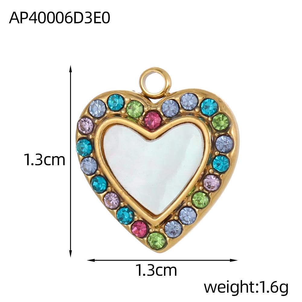 CARLIDANA New Fashion Pendants Charms Heart-shaped Stainless Steel Plated Gold Zircon Pendant Love Red Enamel Women's Gifts