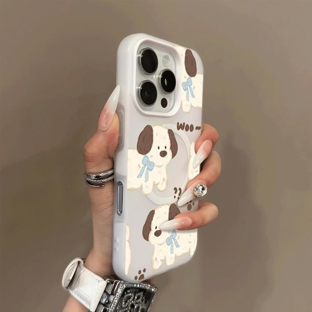 Magnetic Jelly Two-in-one Mobile Phone Case for Iphone17 Cartoon Cute Mobile Phone Case Magnetic Mobile Phone Protective Cover