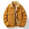 Men's Lapel Jacket Winter Warm Lamb Fleece Casual Jacket Fleece Thickened Work Jacket
