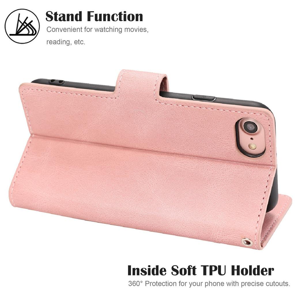 Für iPhone 16e Hülle PU Leder Handyhülle mit Brieftasche Ständer