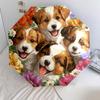0106 Dog In Flower Bush  Pattern, Automatic Folding Umbrella, Portable and Foldable Design, 8 Ribs, a Christmas or Birthday Gift.