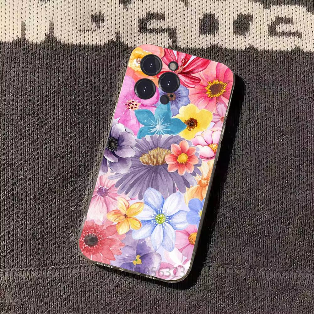 Fashion Flowe Phone Case for iPhone 11Pro 13 12 11 Pro Max 16e 17 Air 16 15 14 Plus 11ProMax