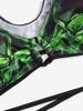 Rosegal Gothic Skulls Lightning Ombre Graphic Print Crisscross Strappy High Cut Bikini Set