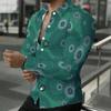Chemise Homme à Col Jaune Imprimé Cachemire Diamant Floral Multicolore Manches Longues Boutonnée