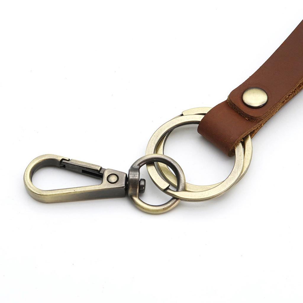 Genuine Leather Keychain for Business Professionals Portable Sturdy Keyring with Various Color for Everyday Use