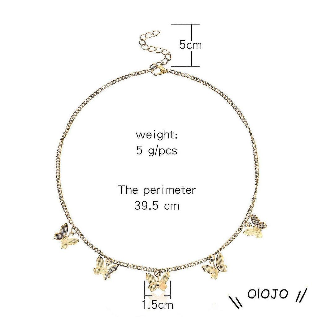 Koreanische Schmetterlingskette Armband Ohrringe Choker Schmuckzubehör