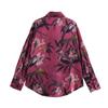 Zab Autumn New Women's Clothing Fashion Style French Design Fashion Silk Satin Texture Print Shirt 9217281