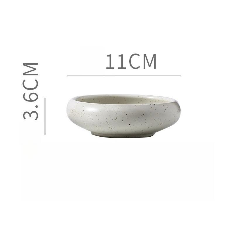 Japanese Retro Ceramic Snack Dish Personalized Home Restaurant Seasoning Dish Dipping Dish Rice Bowl Coarse Pottery Dessert Bowl