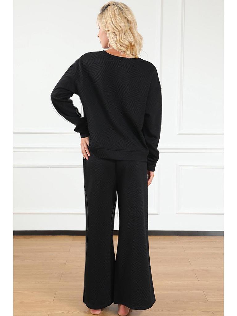 2024 Minimalist Women's Solid Color Casual Set - Autumn/Winter Drawstring Sportswear