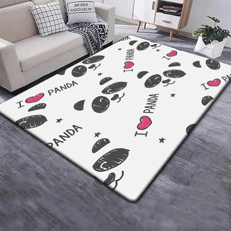 Cute Panda Carpet for Bedroom Bathroom Living Room Decor Baby's Crawling Mat Soft Cartoon Animal Area Rug Non-slip Play Mats