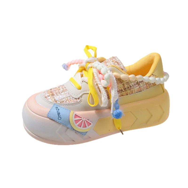 Fashion Ladies Shoes hot Sale 2025 New Fashion Round Toe Lace Up Women's Vulcanized Shoes Spring Flat Outdoor Breathable Women Sneakers