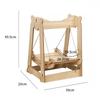 Wooden Cat Swing Bed Hanging Hammock Indoor Cats All Season Detachable Pet Lounger