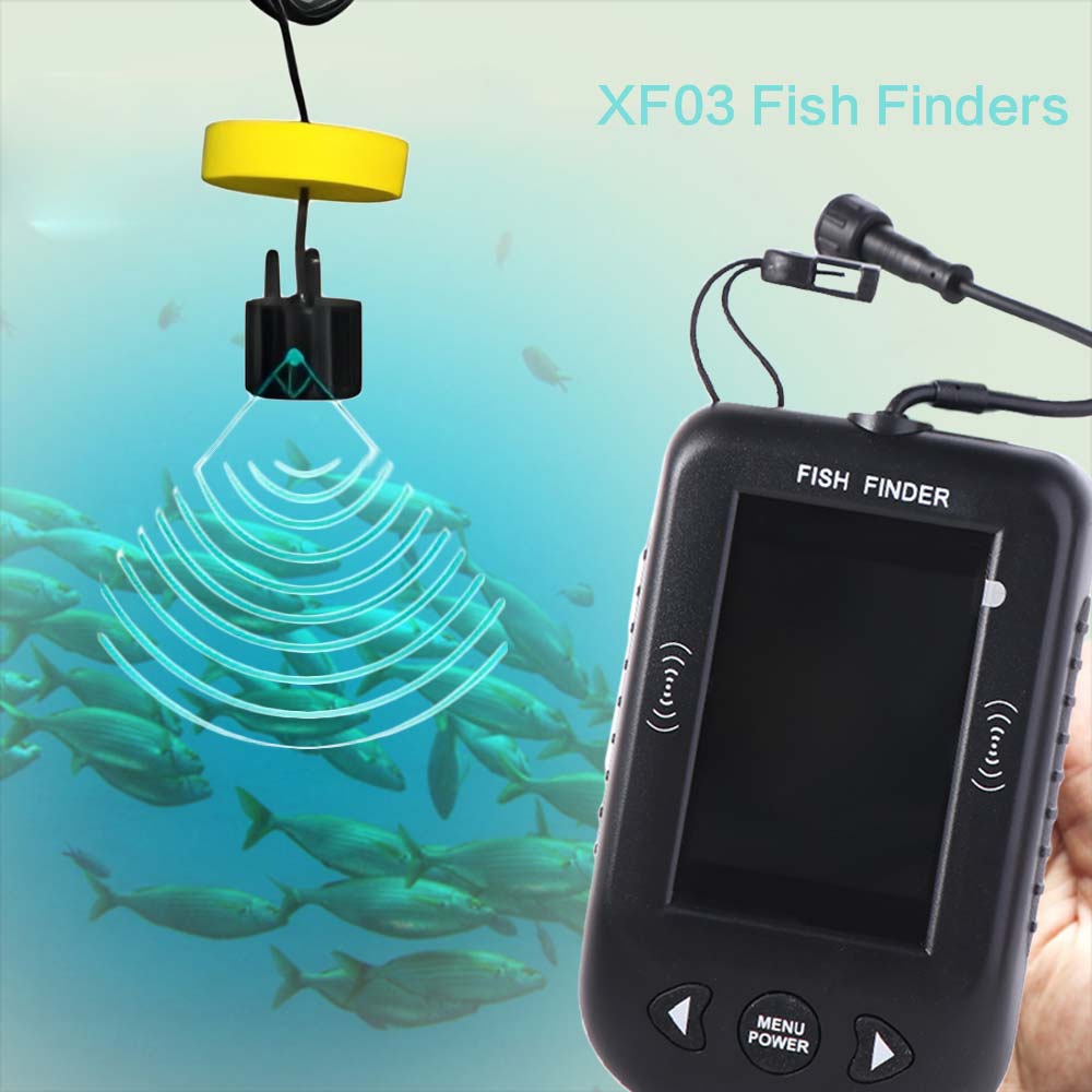 100M Depth XF03 Fish Finders LCD Display Sonar Fish Finder Portable Sonar Finders Sea Fishing