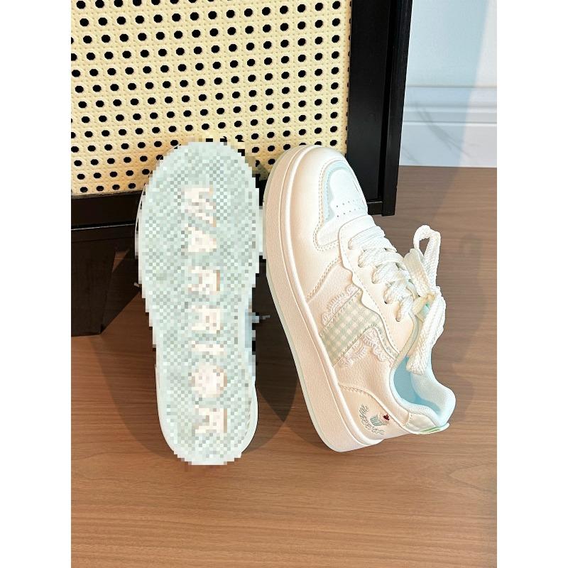 

Plaid women s shoes platform white shoes women s autumn 2 new heightening board shoes versatile student casual shoes 40