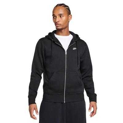 Club Hoodie Brushed Fleece Cotton-Polyester Blend Black