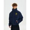Cabbage Coke American Retro Stand-Up Collar Heavyweight Stand-Up Collar Winter Jacket with Fleece Lining and Thick Cotton Coat