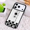 Luxury Chessboard Grid Love Heart Phone Case for iPhone 17 Air 16 15 11 12 14 13 Pro Max Shockproof Cover