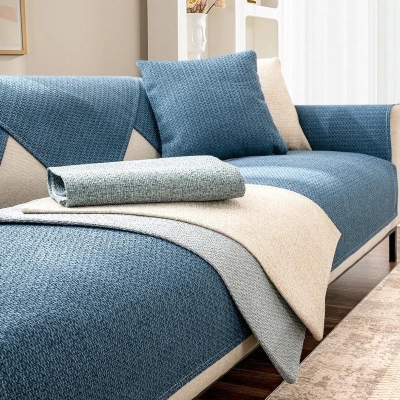 

Japanese New Linen Solid Color Modern Simple Four-Season Universal Non-Slip Old Coarse Cloth Sofa Cushion Cover Cover Towel Cloth 70*70cm