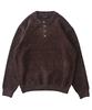 ANALOG MOOD Velour Refined Henley Neck Round Knit (Brown)