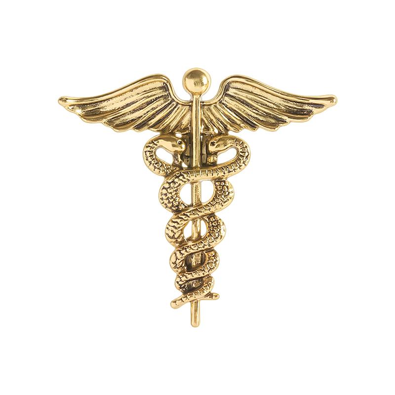 Medicine Symbol Enamel Pin Wing with Snakes Caduceus Brooch Lapel Backpack Badge Jewelry Gift For Nurse Doctor Medical Students