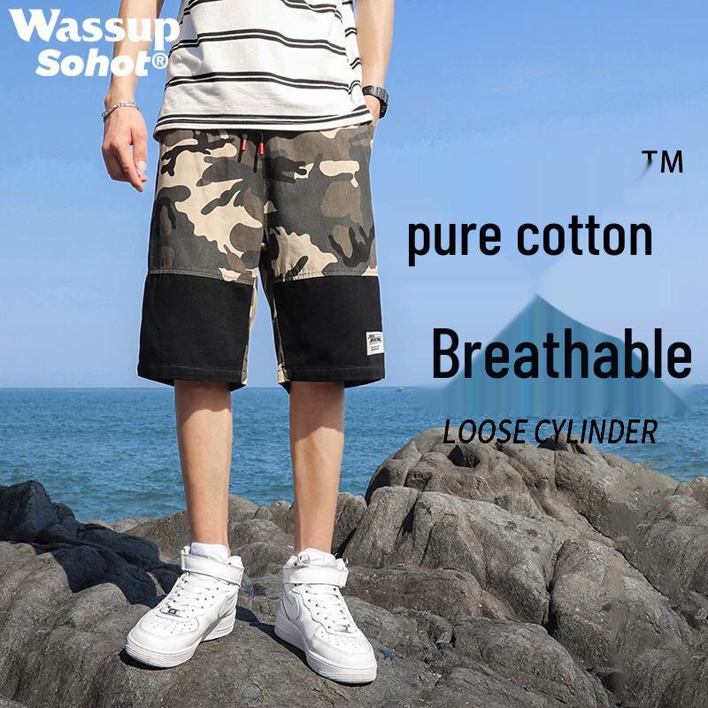 Wassup Sohot Men s Cotton Quick-Dry Cargo Shorts 4XL