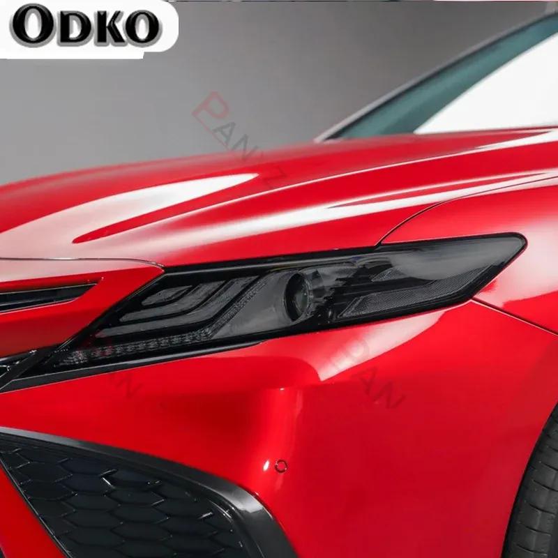 Car Headlight Tint Smoked Black Protective Film TPU Stickers TPU Sticker  For Toyota Camry XV70 2018