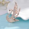 3 Colors Choose Rhinestone Crystal Swan Brooches for Women Elegant Animal Pins Fashion Jewelry