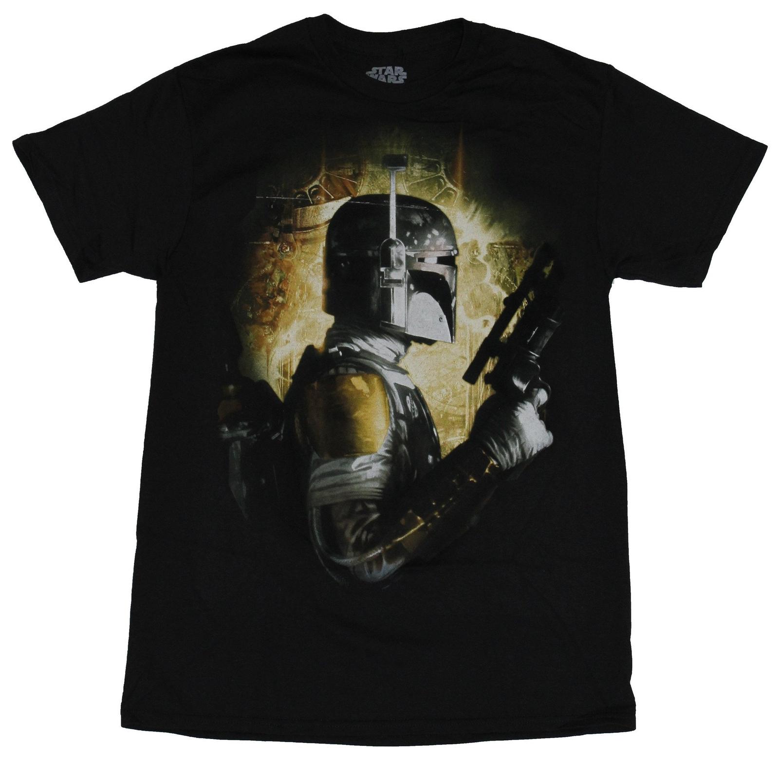 Star Wars Mens T-Shirt - Boba Fett Clutching Blaster Side Profile M
