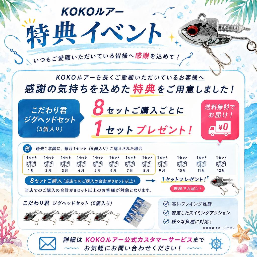 [KOKO Lure] Seabass Lure Flounder Jig Head Set of 5
