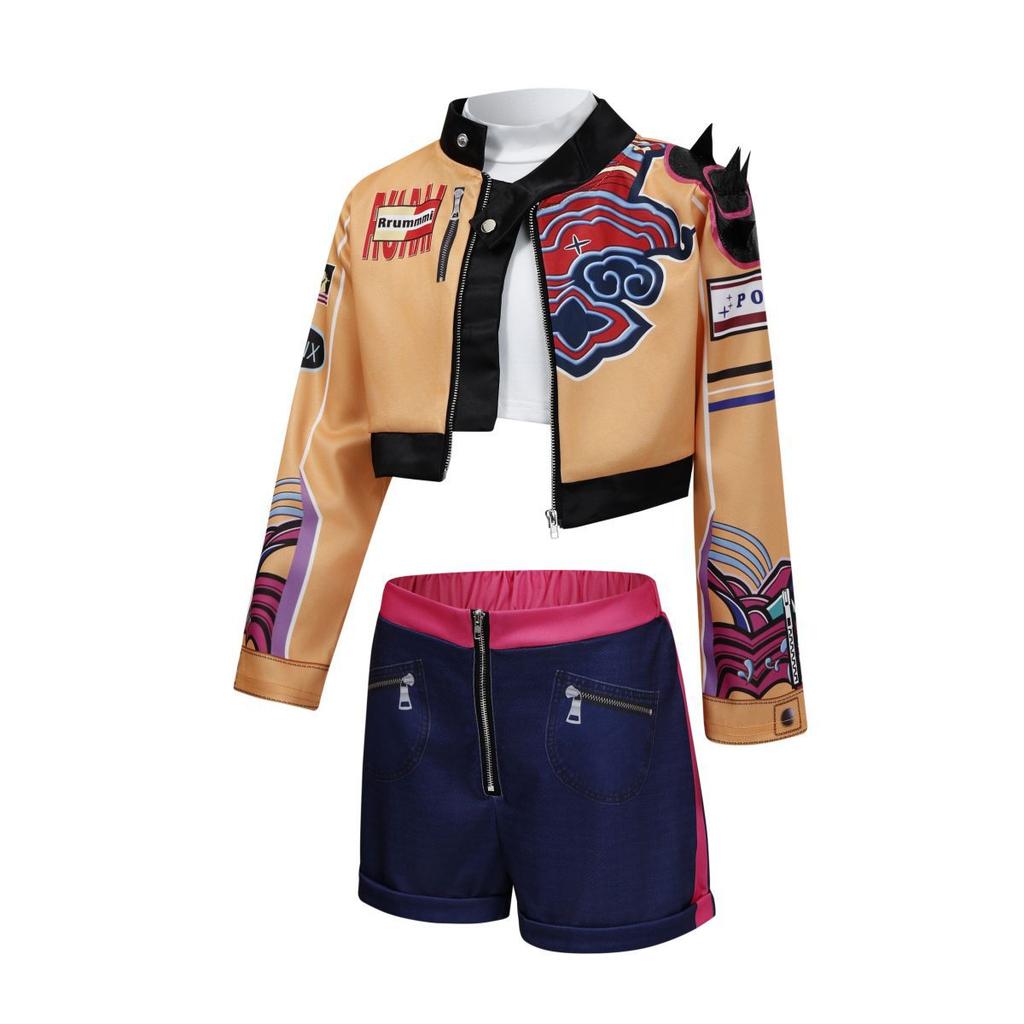 Kids Girls Halloween Christmas Party Rumi Cosplay Costume Children Singer POP Star School Stage Dress Up Outfit