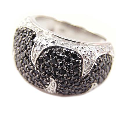 Black White 'Romy' Silver Ring