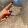 1 Pcs Cute Cat Foldable Pocket Mirror With  Double Side Mini Diamond Painting Mirror For Home Travel Outdoor Use