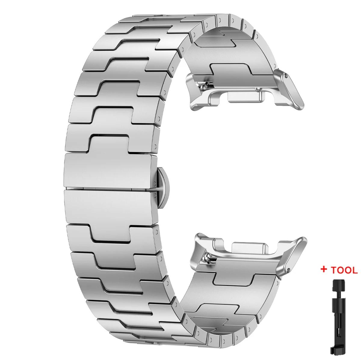 

Titanium Band for Samsung Galaxy Watch 8/8 Classic Men Bracelet Luxury Metal Strap for samsung ultra 2025 Galaxy Ultra 47 Correa Watch 7 Ultra 47mm срібний