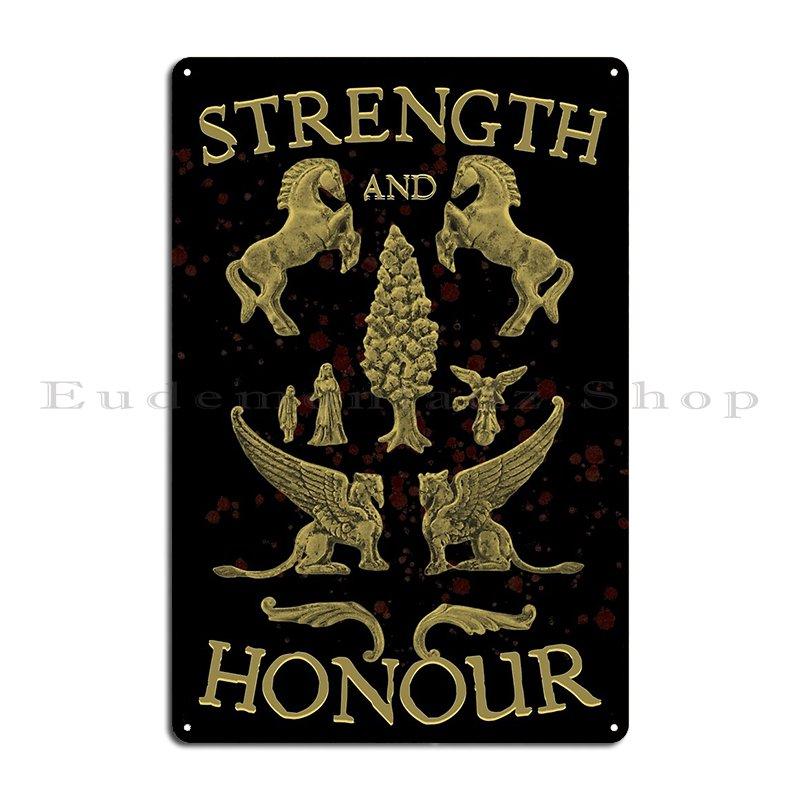 Stärke Und Ehre Metallschild Garage Pub Personalisierte Gestaltung Haus Blechschild Poster