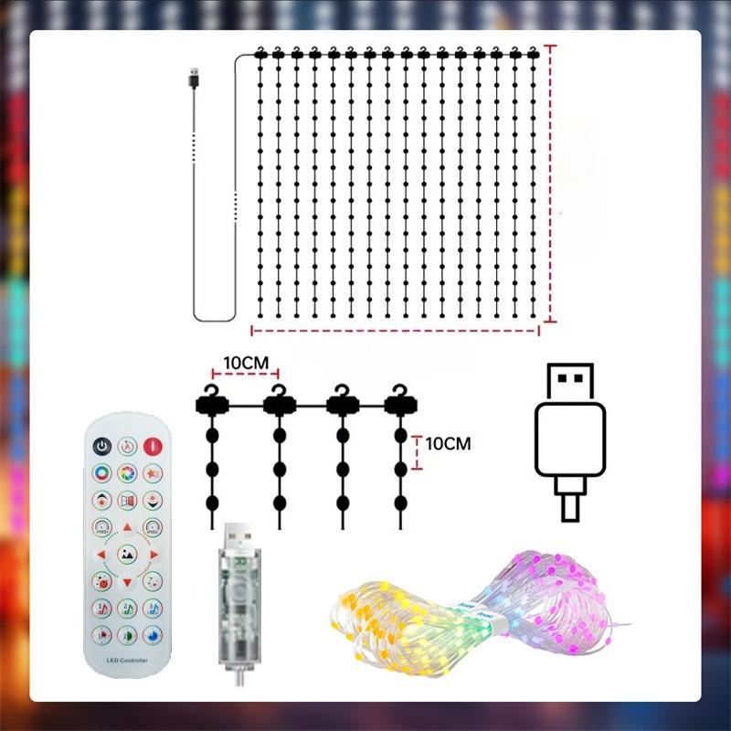 Разноцветный, 3.02 метра, для помещений и улицы, 400 светодиодов