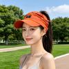 Women's Packable Open-Top Sun Hat Cap, Breathable Nylon Ponytail Style with Front Bill for Hiking and Holiday Travel