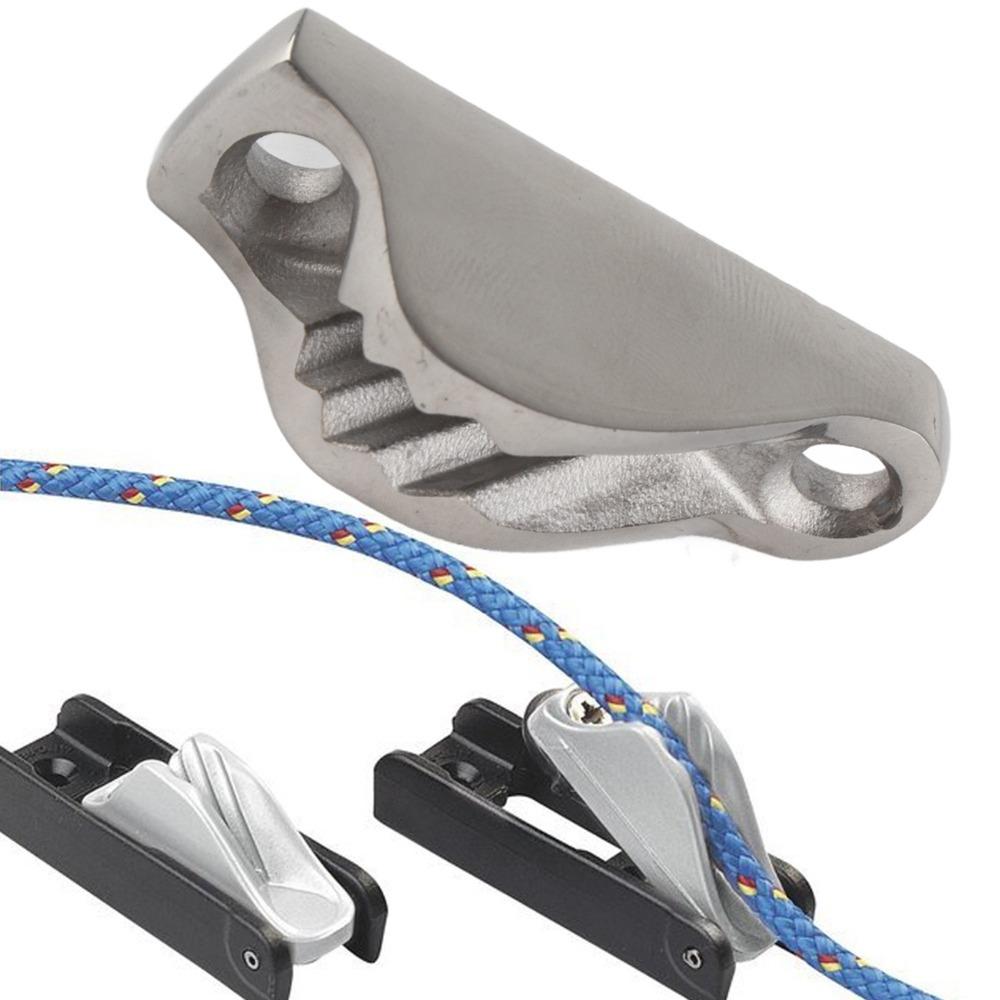 Silver Rope Line Clamp 316 Stainless Steel Rope Cam Cleat Boat Clam Cleat Sailing Equipment