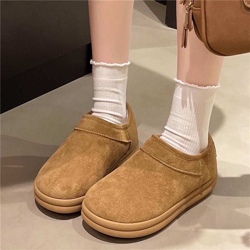 Women's thick-soled one-step winter warm fur an inner lining long plush snow boots non-slip wear casual sports cotton boots