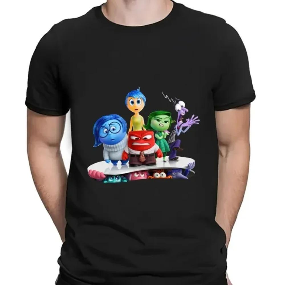 MINISO Cartoon Inside Out 2 Y T Shirt Men Couple Combination Clothes Short Sleeve Collar Fashion Women Cotton