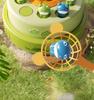 1SET Children's ejection frog turntable cartoon net fishing bouncing frog concentration training sound and light electric toy