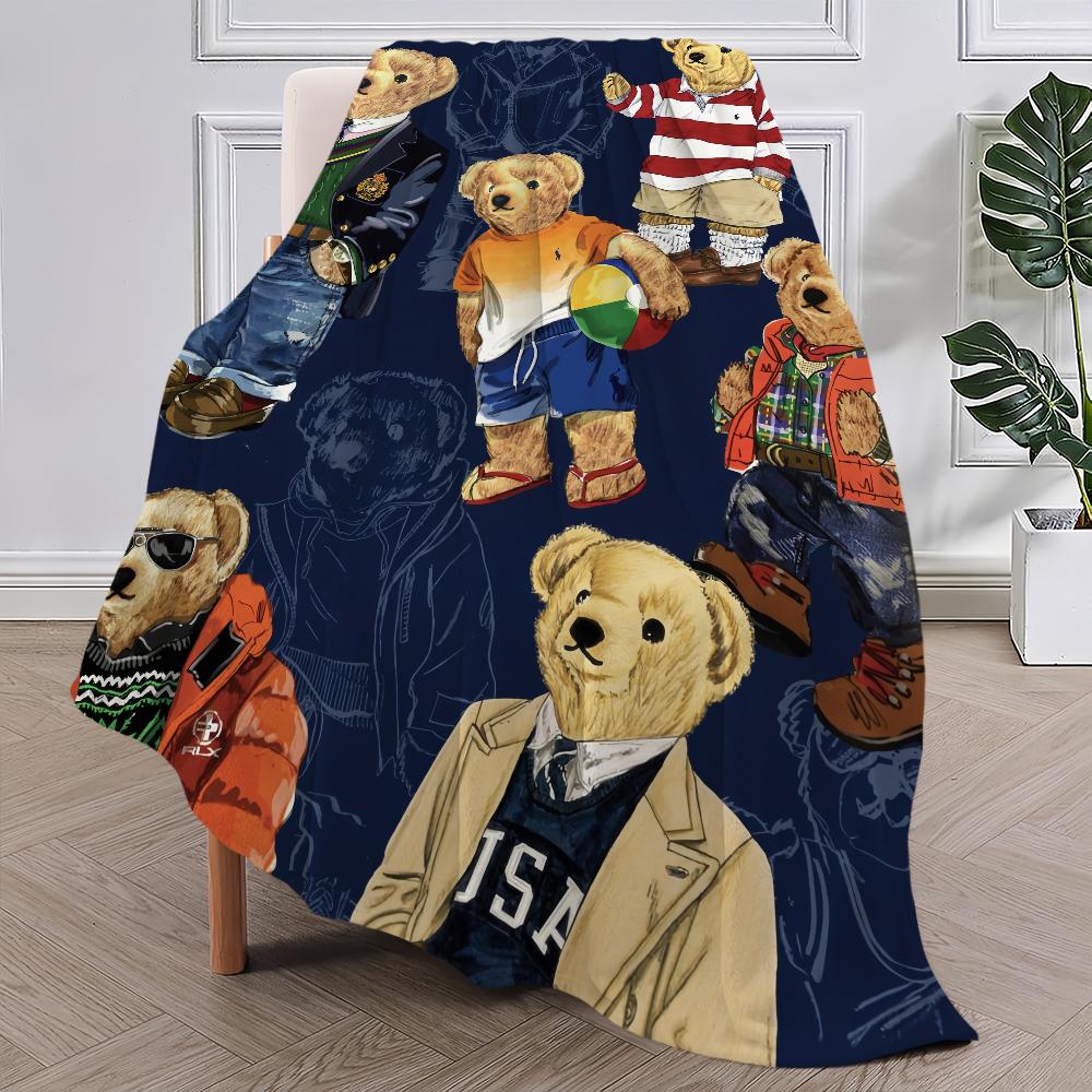 Modische B-Bären Niedliche Decke Plüsch Nickerchen Sofa Teppich für P-POLO-S Wohnzimmer Warmes Büro Schlafzimmer Geburtstag Zuhause Reise Kinder Geschenke