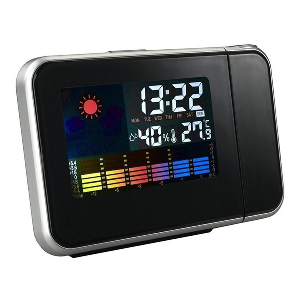 Projection Alarm Clock with USB Charging Port and LCD Time Display