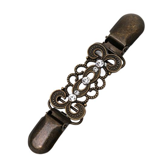 Sweater Duck Mouth Clips for Cardigans Vintage Shawl Cloak Clasp Rhinestone Cinching Clip for Women Shawl Shirt Dress