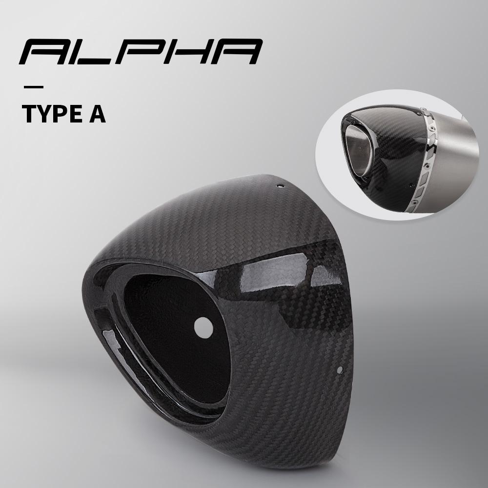 Motorcycle exhaust pipe muffler accessory cover, carbon fiber cover, front separate cover S4 EXHAUST PIPE TAIL COVERCARBON FIBER TYPE-A